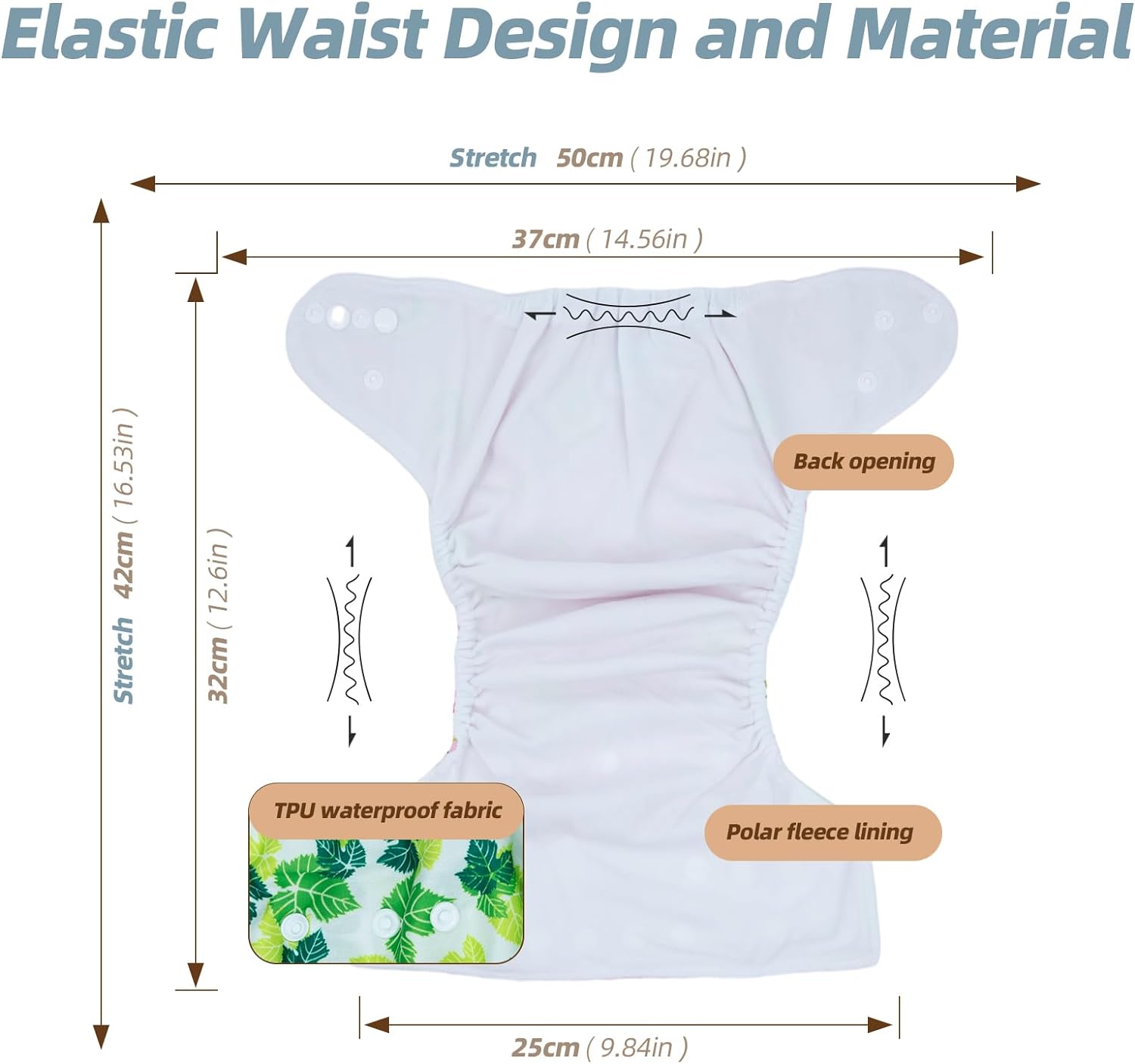 Baby Cloth Nappies Babies 10 Pack Washable Nappies Diapers 5 Cloth Diapers & 5 Reusable Nappies Inserts Adjustable Super Absorbent Pocket Nappy Infants (Gray Unicorn Flamingo Rabbit Lemon) - Image 3
